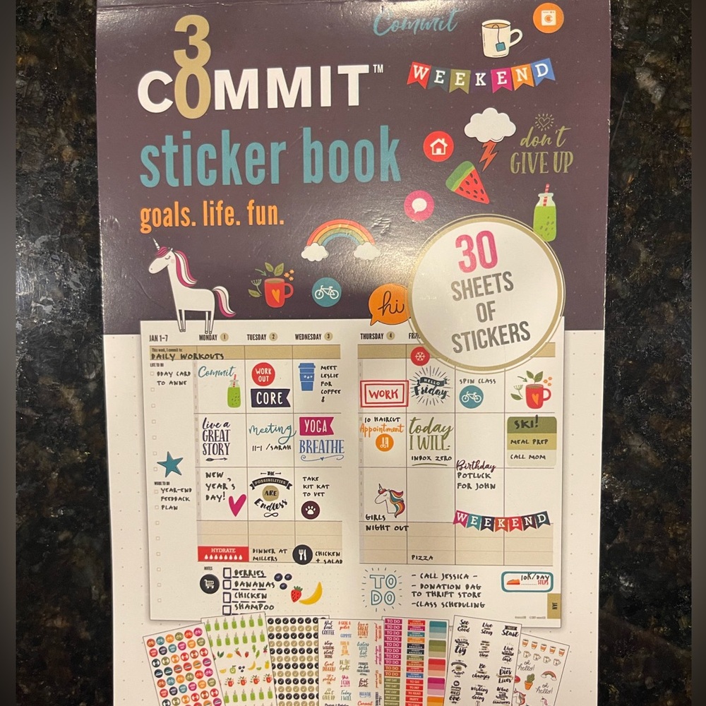 Commit 30 Sticker Book - Colorful Designs, Variety Stickers
